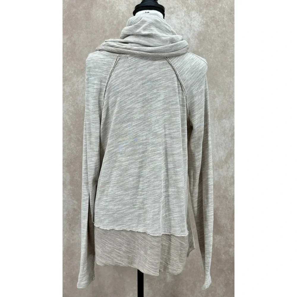 Free People Beach Cocoon Tunic Top O/S Beige Cowl Neck Slouchy Boho Oversized‎